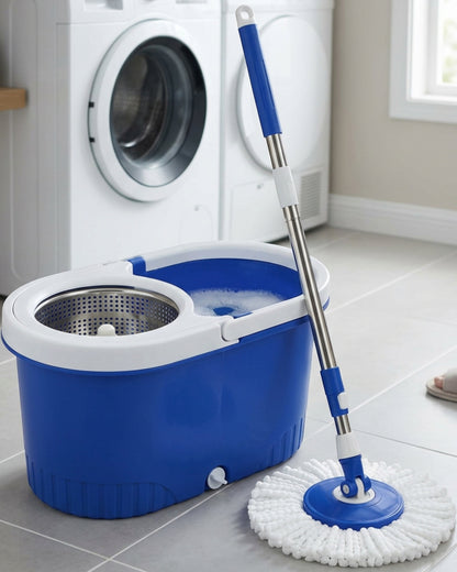 Zolan Spin Mop and 18 L Bucket Set with 2 Heads Cobalt - Lifestyle view