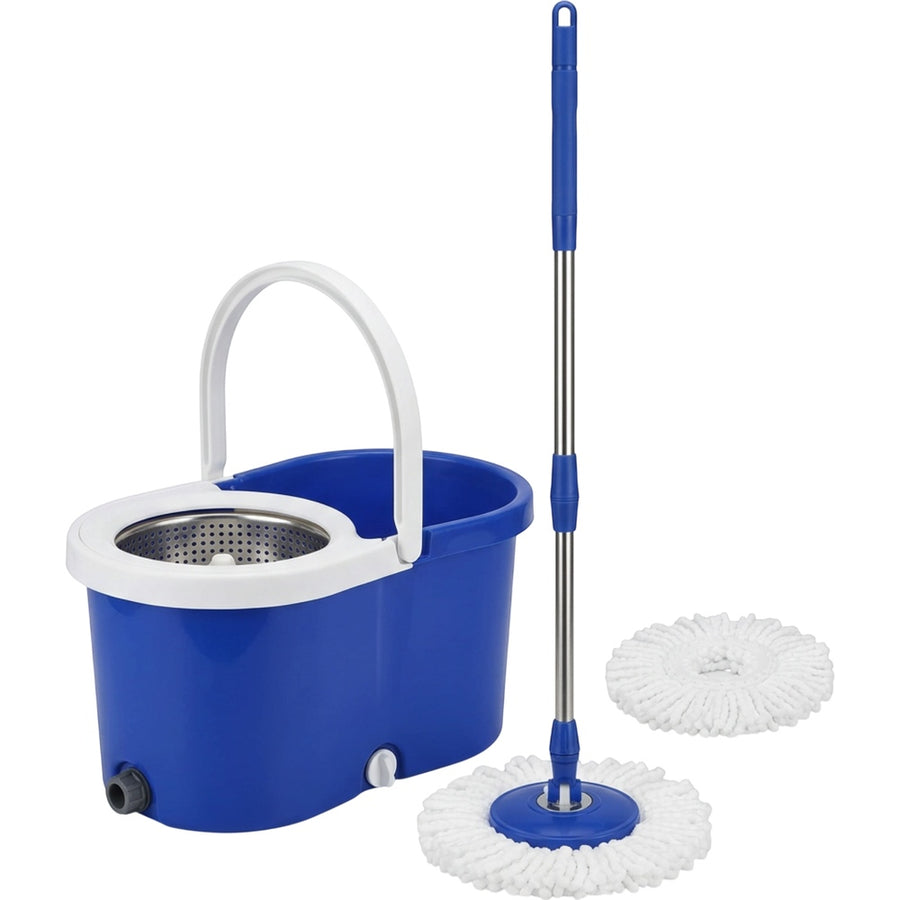 Zolan Spin Mop and 18 L Bucket Set with 2 Heads Cobalt