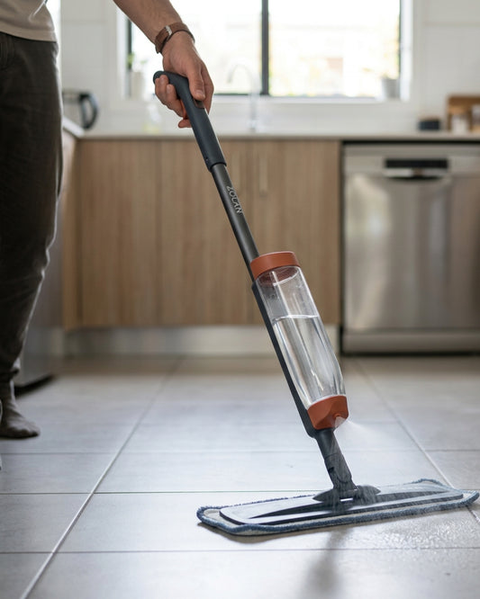 Zolan Spray Flat Mop 130 cm with 600 ml Tank Terracotta - Lifestyle view