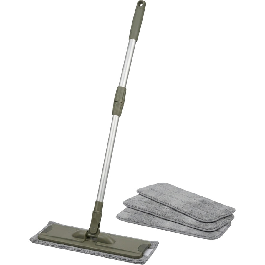 Zolan Telescopic Flat Mop 45 cm with 3 Pads Olive Gray